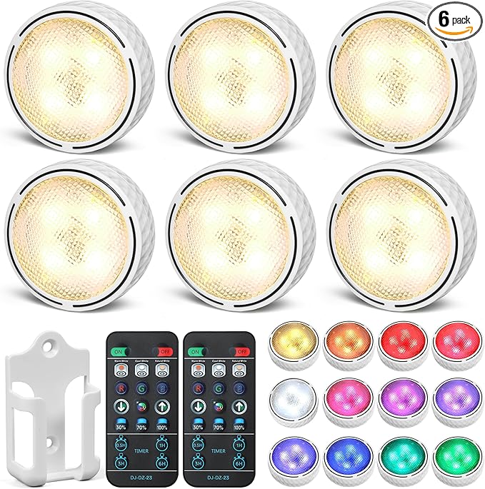 Cabinet Lights, Battery Operated LED Puck Lights by Unknown