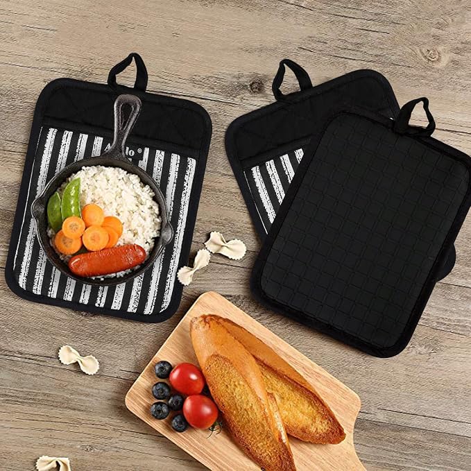Alselo Silicone Pot Holders Set of 3 Heat Resistant & Non Slip Potholders - Image 6