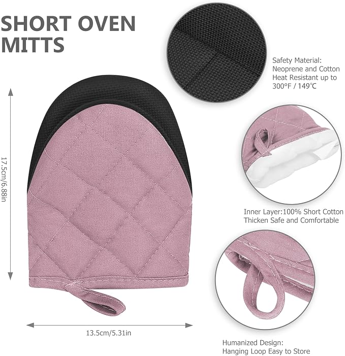 1 Pair Short Oven Mitts - Image 2