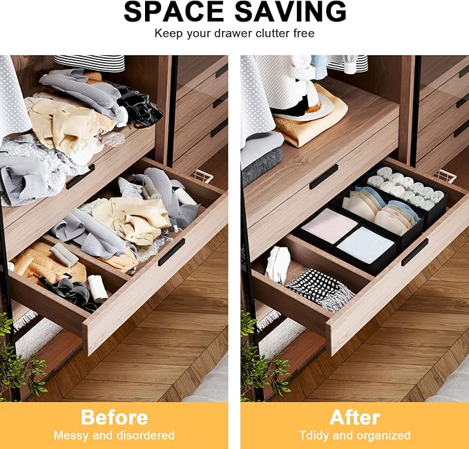 DIMJ Drawer Organizers, Foldable Closet Drawer Organizer, Dresser Drawer - Image 7