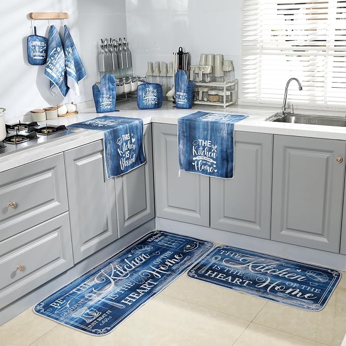 Fourluoo 10 Pcs Farmhouse Kitchen Decor and Accessories Set 4 Kitchen Towels 2 - Image 7