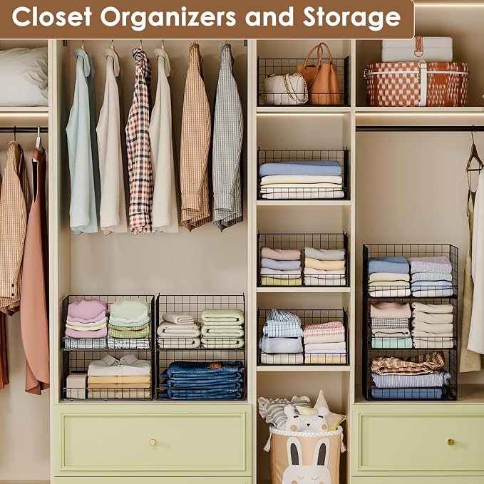 Yociyoga 3-Tier Stackable Closet Organizers and Storage Shelves, Foldable - Image 9