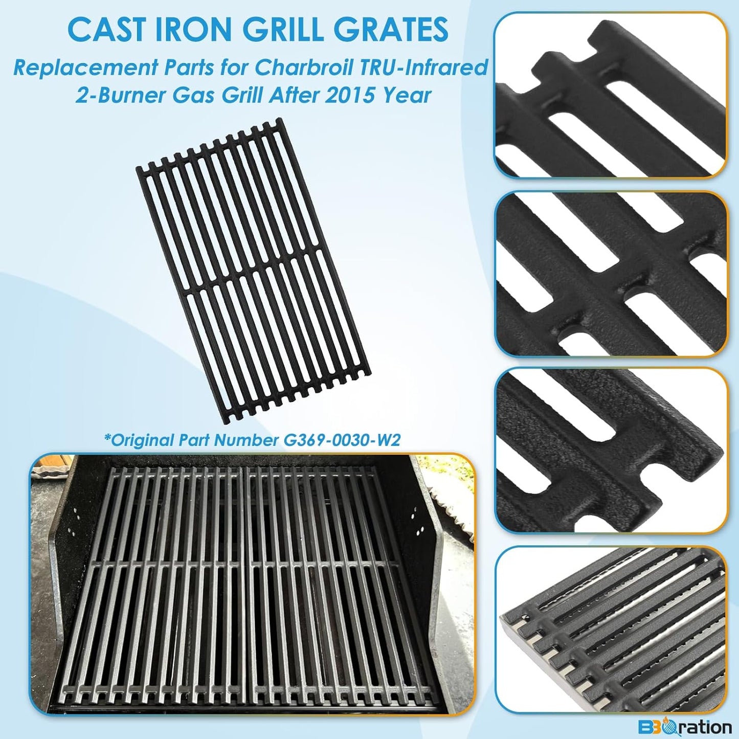 17" Grill Emitter and Cooking Grate for Charbroil TRU Infrared 463642316 463644220 463632320 463675016 463644220 G362-2100-W1, Replacement Parts for Charbroil 463245518 463675016P1