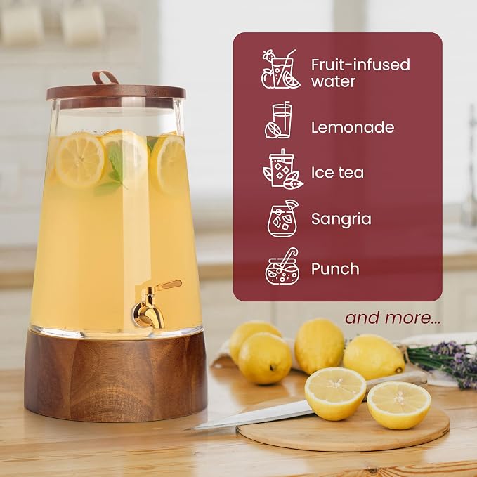 FOODLE Large Glass Drink Dispenser - Image 7