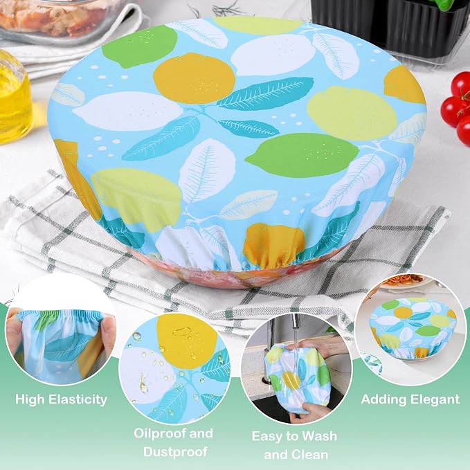 5 Pieces Bowl Covers Reusable, 5 Size Elastic Cloth Bowl Covers - Image 5