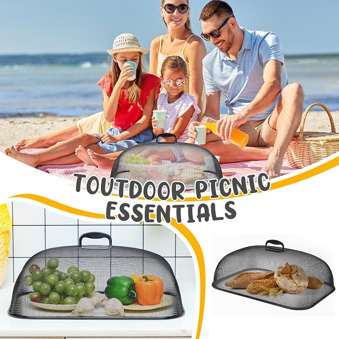 Hicarer 4 Pcs Metal Mesh Screen Food Cover - Image 4