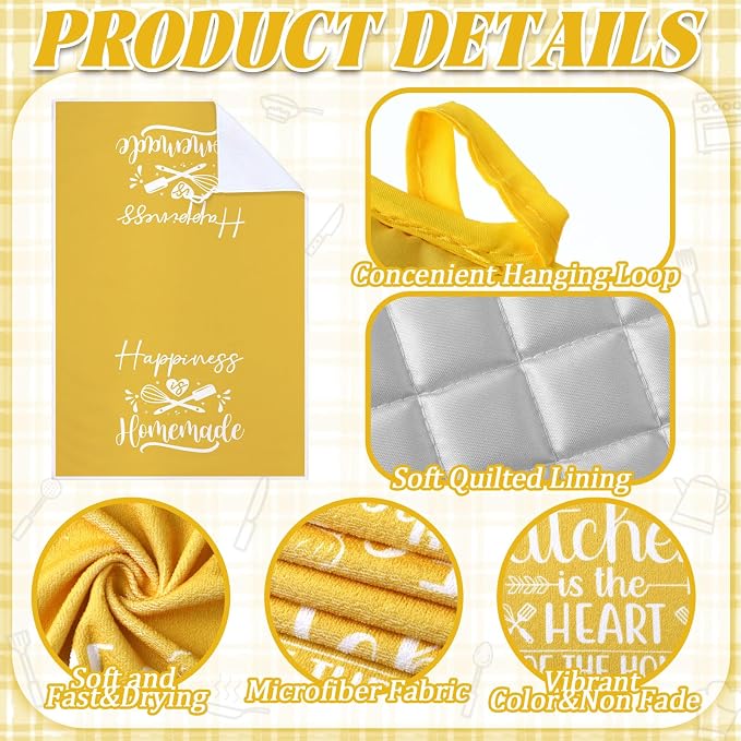 Sratte 6 Pcs Kitchen Decor Accessories Set Farmhouse Towels Pot Holders Oven - Image 6