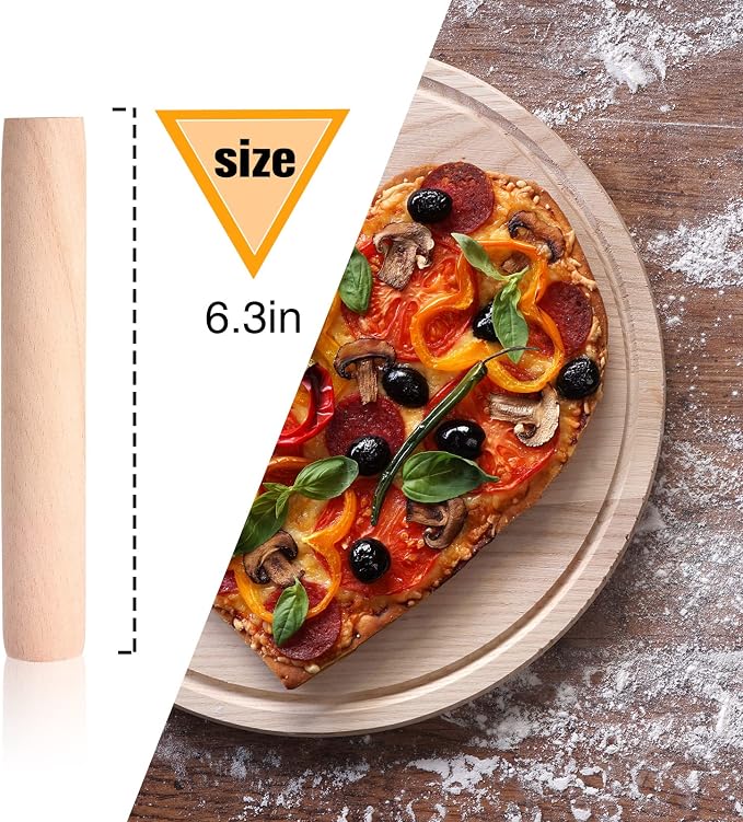 Patelai 20 Pieces Small Wooden Rolling Pin, Dumpling Dough Roller Wooden Mini - Image 3