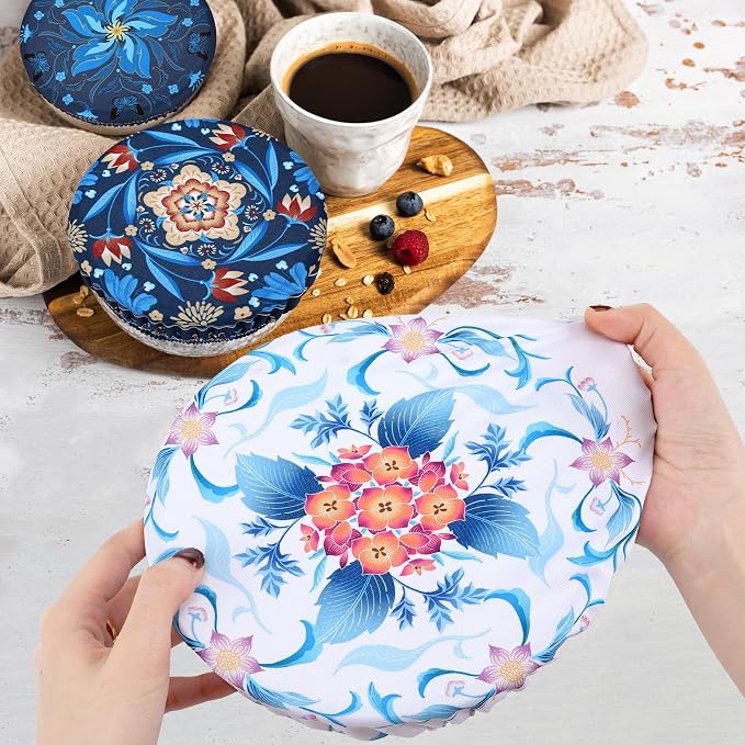 5 Pieces Bowl Covers Reusable, 5 Size Elastic Cloth Bowl Covers - Image 6