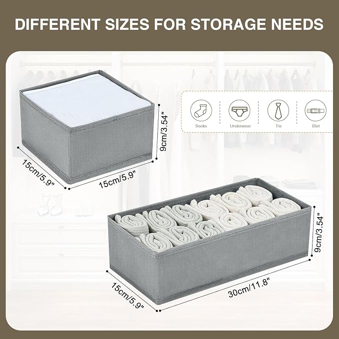 DIMJ Drawer Organizers for Clothing, Fabric Closet Organizers and Storage - Image 6