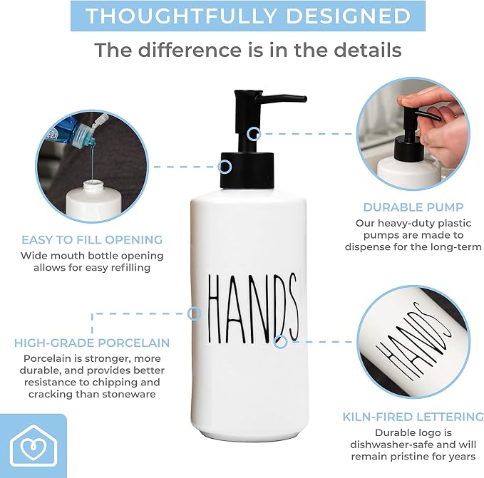Heartland Home Porcelain 16oz Empty Liquid Dispenser Bottle - Image 4