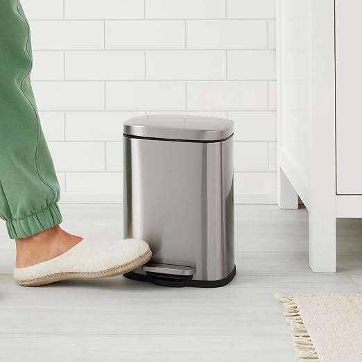 Amazon Basics Smudge Resistant Mini Rectangular Trash Can - Image 2