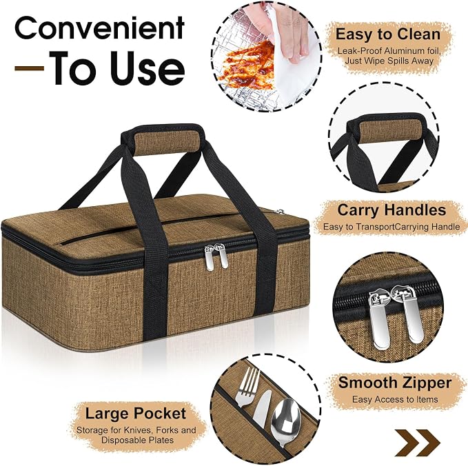Insulated Casserole Carrier, Portable Casserole Carrier - Image 3