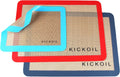 Silicone Baking Mat Large Baking Mat Set of 3-2 Half Sheets 16.5" x 11.6" +1 Quarter Sheet,Reusable Non-Stick Food Safe Bakeware Liners for Cookies, Macarons, Bread/Pastry Keep Oven Pans Clean