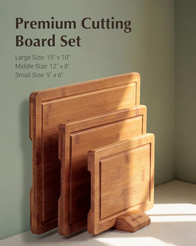 JINGNING Deep-Carbonized Bamboo Cutting Board Set - Image 3