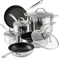 Farberware Millennium Stainless Steel Nonstick Cookware Set, 10-Piece Pot and by Farberware