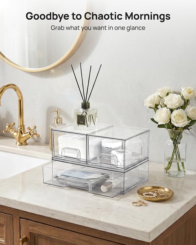 Vtopmart Stackable Storage Drawers Set of 4, Laundry Room Organization - Image 3