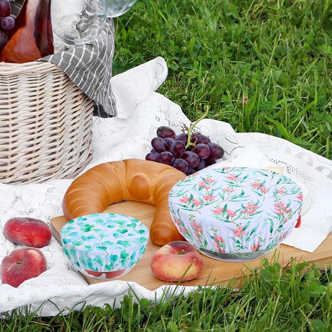 5 Pieces Bowl Covers Reusable, 5 Size Elastic Cloth Bowl Covers - Image 7