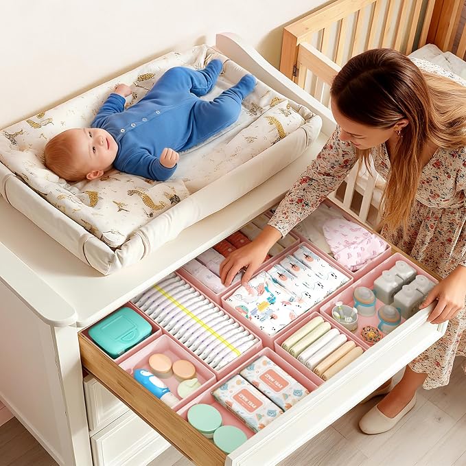 DIMJ Drawer Organizers Clothes, Fabric Closet Organizers and Storage, Shallow - Image 5