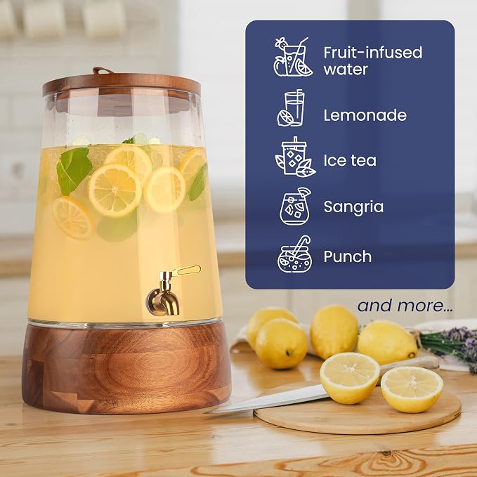 FOODLE Extra Large Glass Drink Dispenser - Image 7