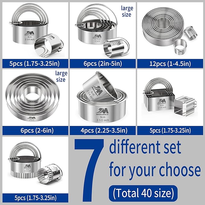 Biscuit Cutter Set for baking 2inch 2.5inch 3inch 3.5inch 4inch 5inch large - Image 2