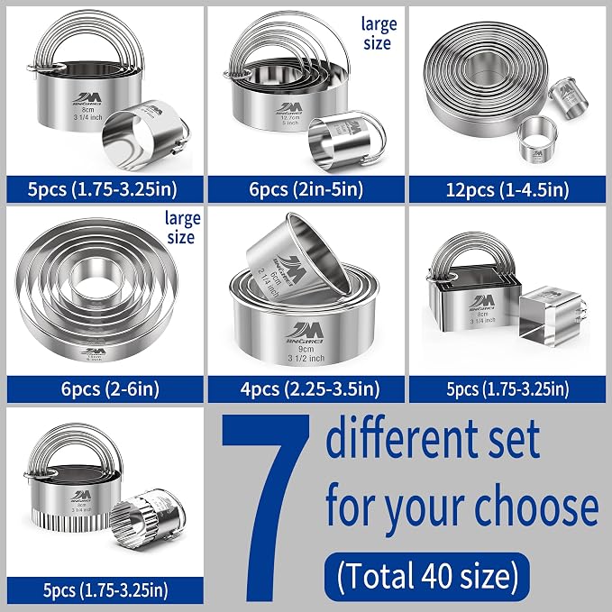Ripple Biscuit Cutter Set 1.75inch 2inch 2.25inch 2.75inch 3.25inch, Stainless - Image 5