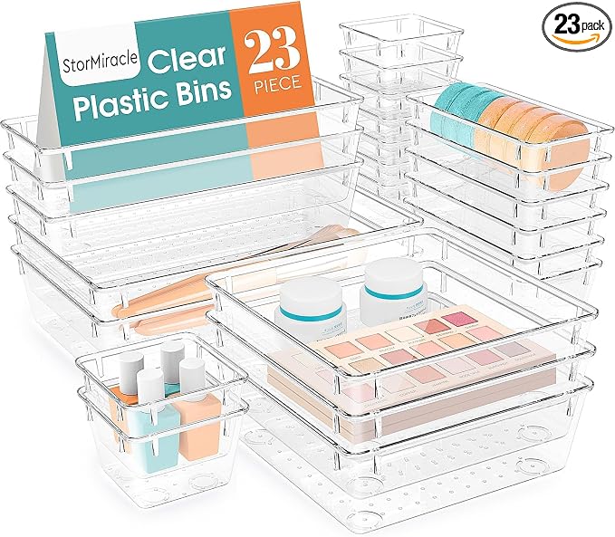 StorMiracle 23 PCS Drawer Organizer Set, 5 Varied Size Bathroom and kitchen by StorMiracle