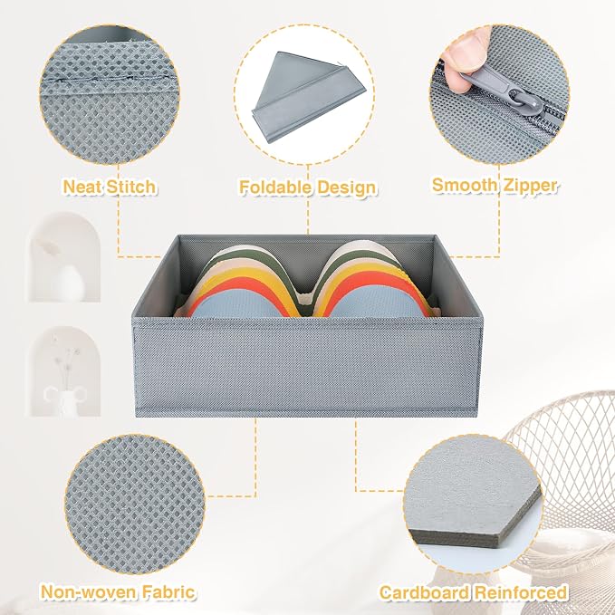 DIMJ Drawer Organizer Clothes, 15 Pack Underwear Organizer, Foldable Closet Bins - Image 3