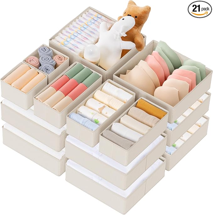 Criusia Drawer Organizer Clothes, 21 Pack Dresser Organizer by Criusia