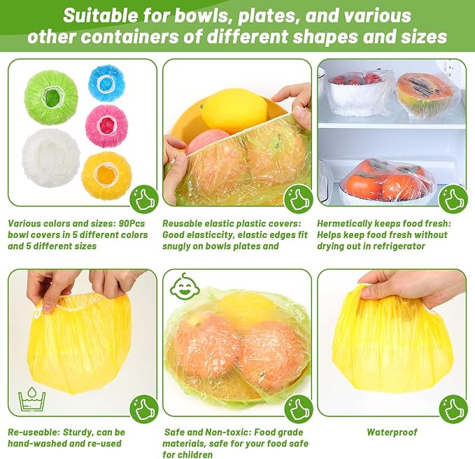 130Pcs Reusable Elastic Food Bowl Storage Covers, Sublaga Bowl Covers, Variety - Image 3