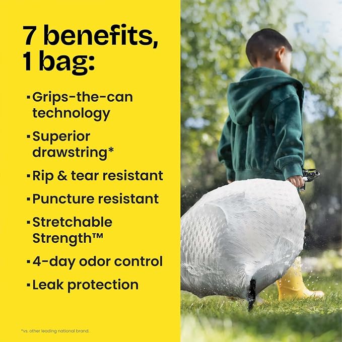 Glad ForceFlex Tall Kitchen Drawstring Trash Bags, 13 Gal, Fragrance Free - Image 5