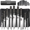 MDHAND Chef Knife Set with Roll Bag, High Carbon Stainless Steel Japanese by MDHAND