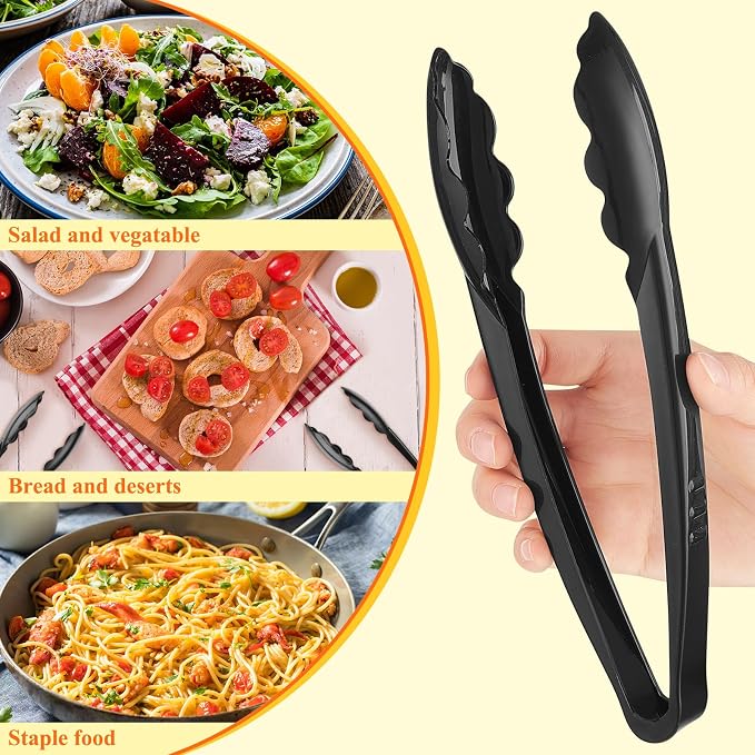 Tessco for you 200 Pcs Plastic Tongs for Serving Bulk, 9 Inch Plastic - Image 4