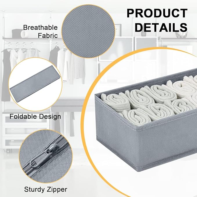 DIMJ Drawer Organizers for Clothing, Fabric Closet Organizers and Storage - Image 2