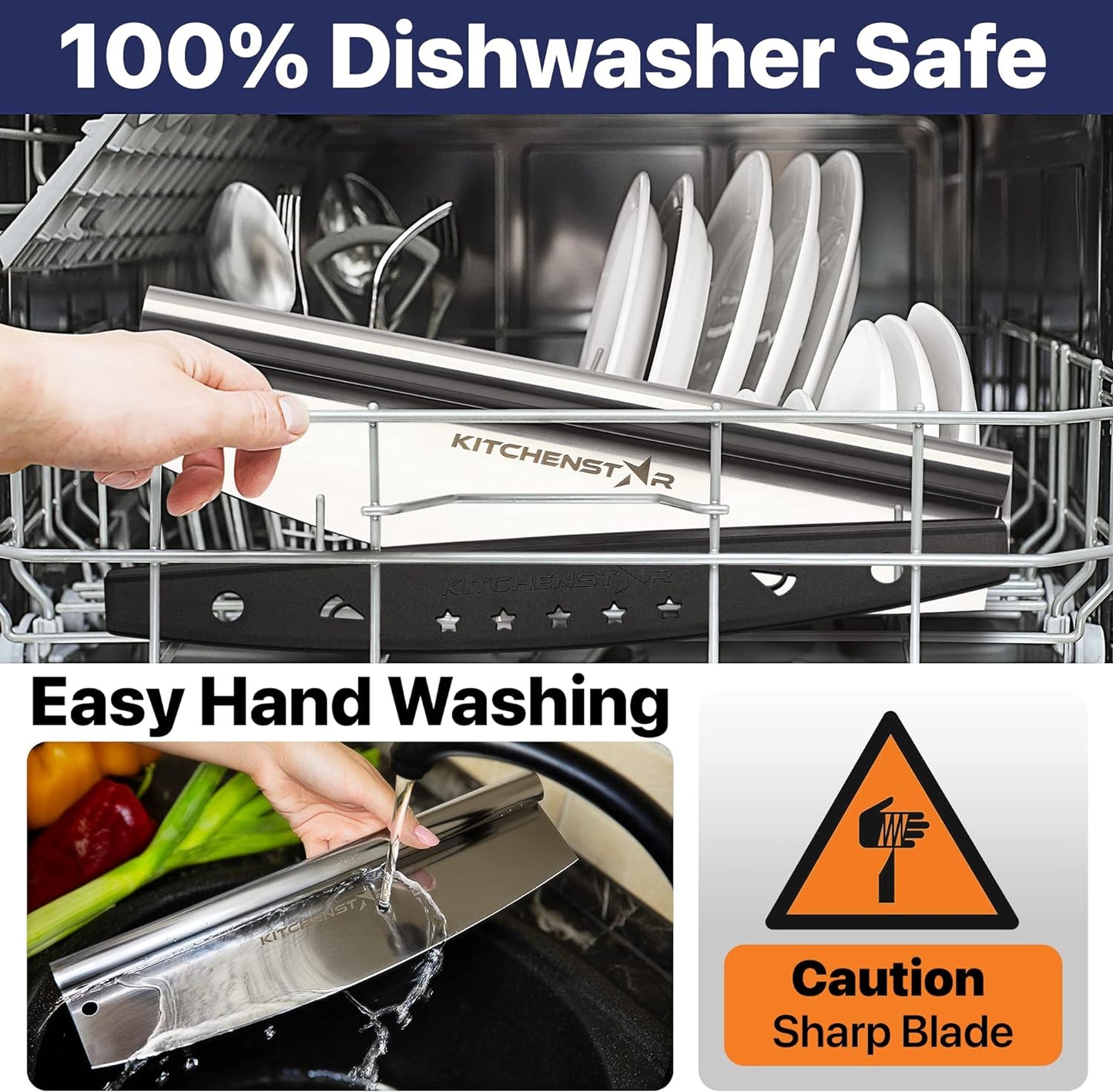 KitchenStar 16-Inch Pizza Cutter Rocker Blade - Sharp Stainless Steel Slicer Knife, Protective Cover, Dishwasher Safe, Large - Professional Pizza Oven Accessories