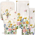 Miss Adola 270 GSM Cotton Kitchen Towels, Oven Mitt and Pot Holder by MissAdola