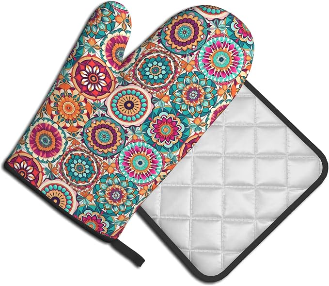 Boho Oven Mitts and Pot Holders - Image 2