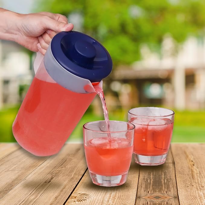 Water Pitcher with Lid 1 Gallon Pitcher, Freezer/Dishwasher Safe, BPA Free & - Image 8
