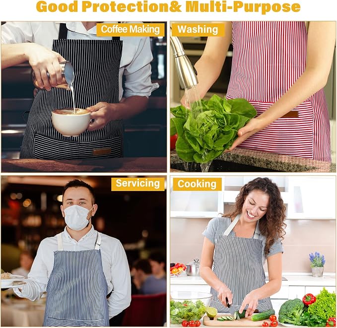 Handepo 4 Pcs Kitchen Aprons - Image 7