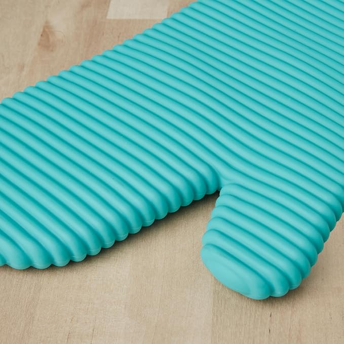 KITCHENAID Ribbed Soft Silicone Oven Mitt 2-Pack Set, Aqua Sky - Image 6
