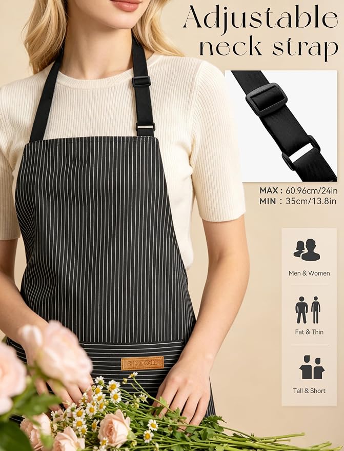 2 Pack Kitchen Cooking Aprons, Soft Aprons - Image 2