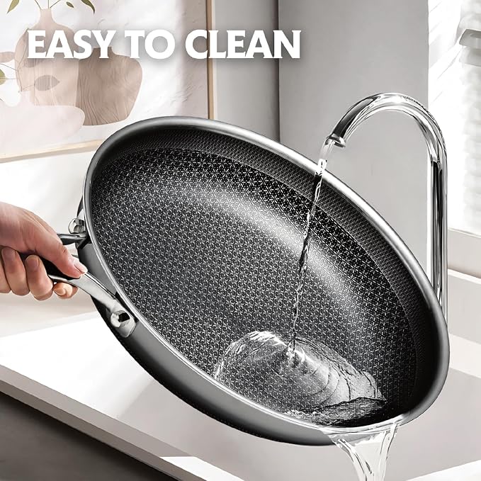 SNOWCLAD Hybrid Nonstick Stainless Steel Frying Pan - Image 5