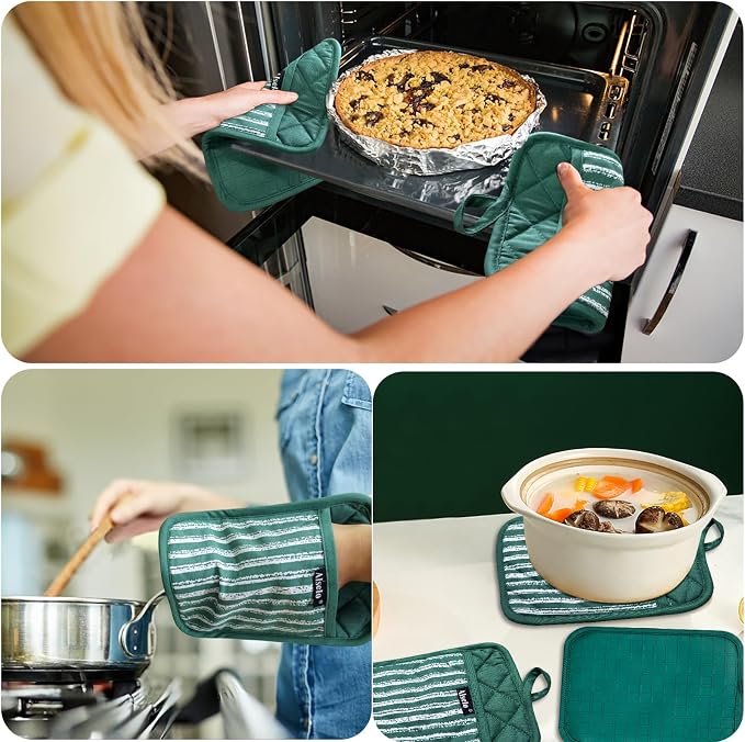 Alselo Silicone Pot Holders Set of 3 Heat Resistant & Non Slip Potholders - Image 4