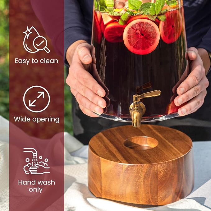 FOODLE Large Glass Drink Dispenser - Image 6