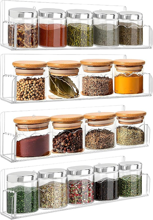 10 inch Spice Rack Wall Mounted, 4 Pack Spice Organizer Shelf by Douildhaiy
