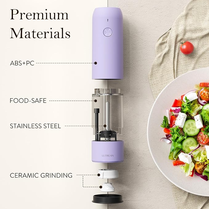 Ultrean Pepper Grinder, Rechargeable Salt and Pepper Grinder - Image 5