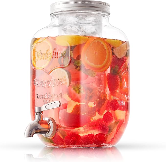 1-Gallon Drink Dispenser. Glass Beverage Dispenser by JoyJolt