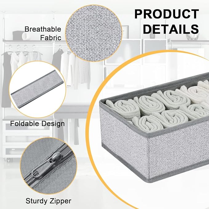 DIMJ Drawer Organizers for Clothing, Fabric Closet Organizers and Storage - Image 2