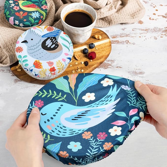 5 Pieces Bowl Covers Reusable, 5 Size Elastic Cloth Bowl Covers - Image 3