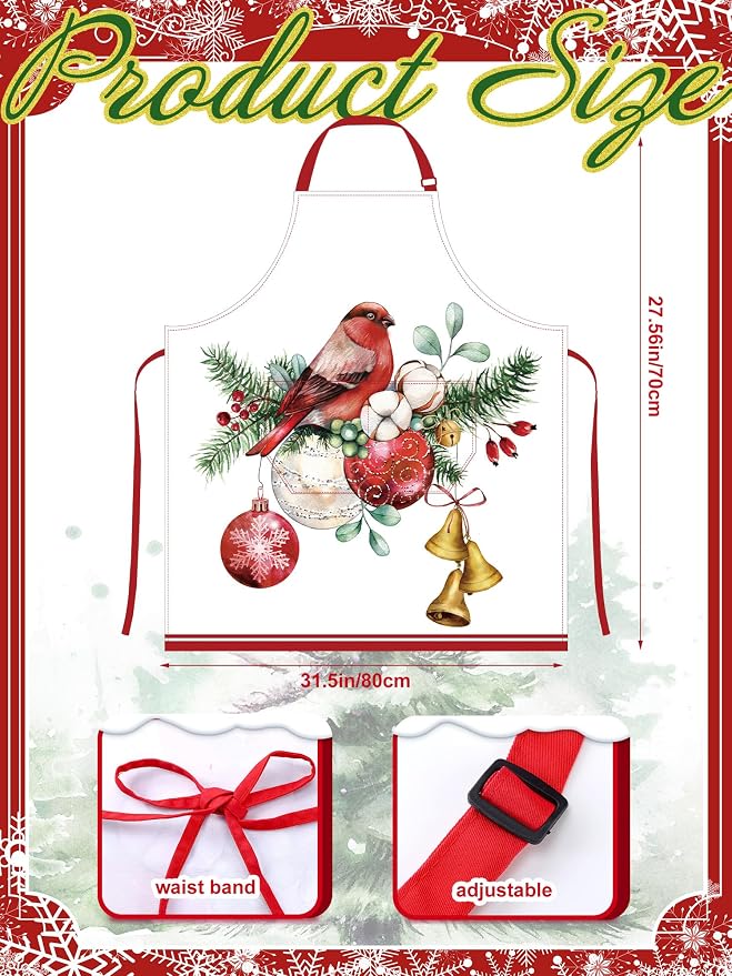 Geetery 4 Pcs Chicken Aprons for Women Rooster Print Apron Waterproof - Image 3